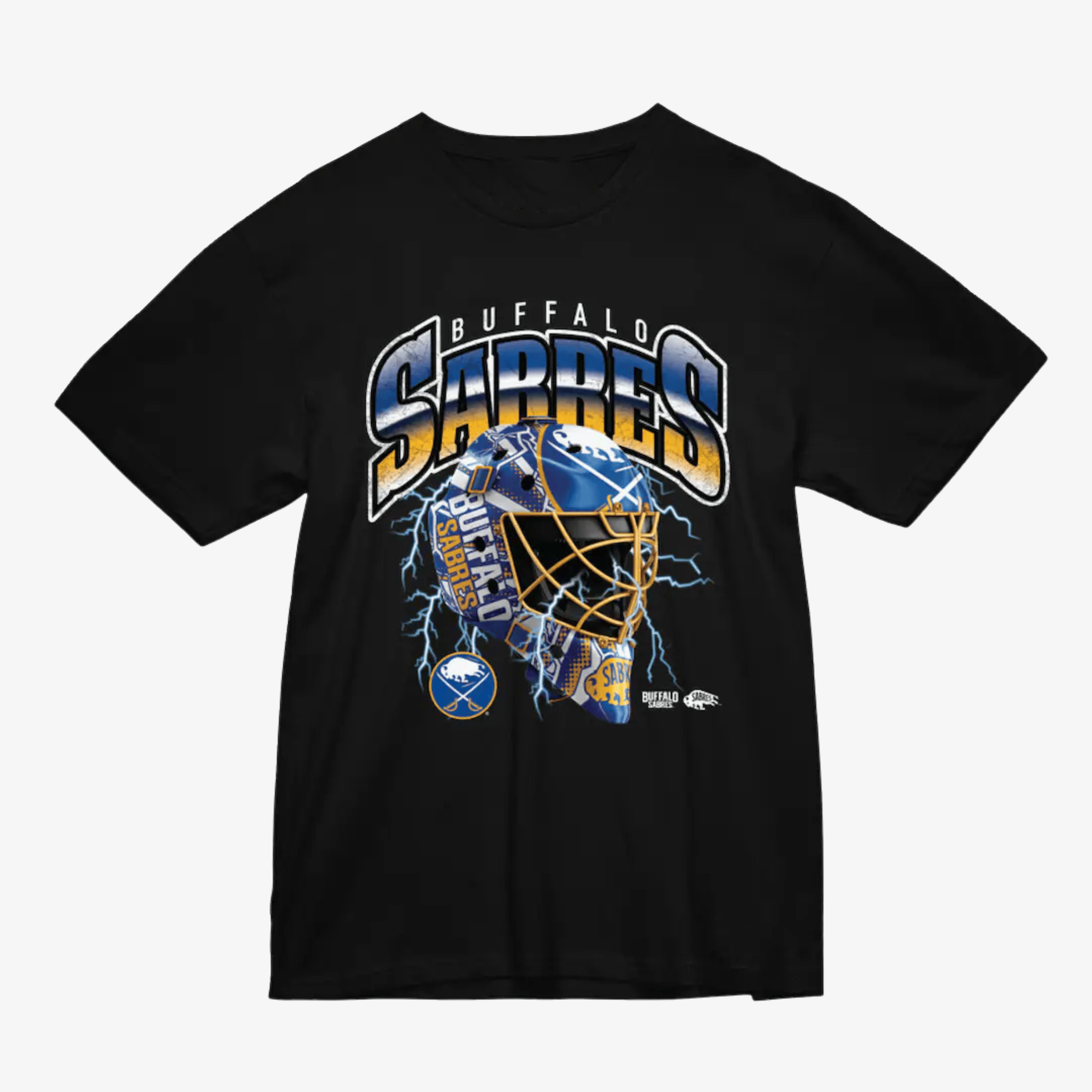 Mitchell And Ness Buffalo Sabres Crease Lightning T-Shirt Sports Apparel Great Gifts For Hockey Fans