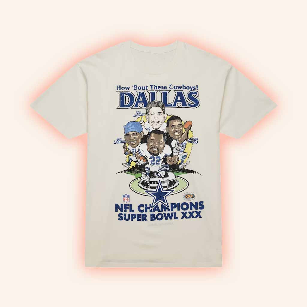 Mitchell And Ness Merch Dallas Cowboys Super Bowl XXX NLF Champions T-Shirt Gift For Fans Mitchell And Ness Merch Dallas Cowboys Super Bowl XXX NLF Champions T-Shirt Gift For Fans