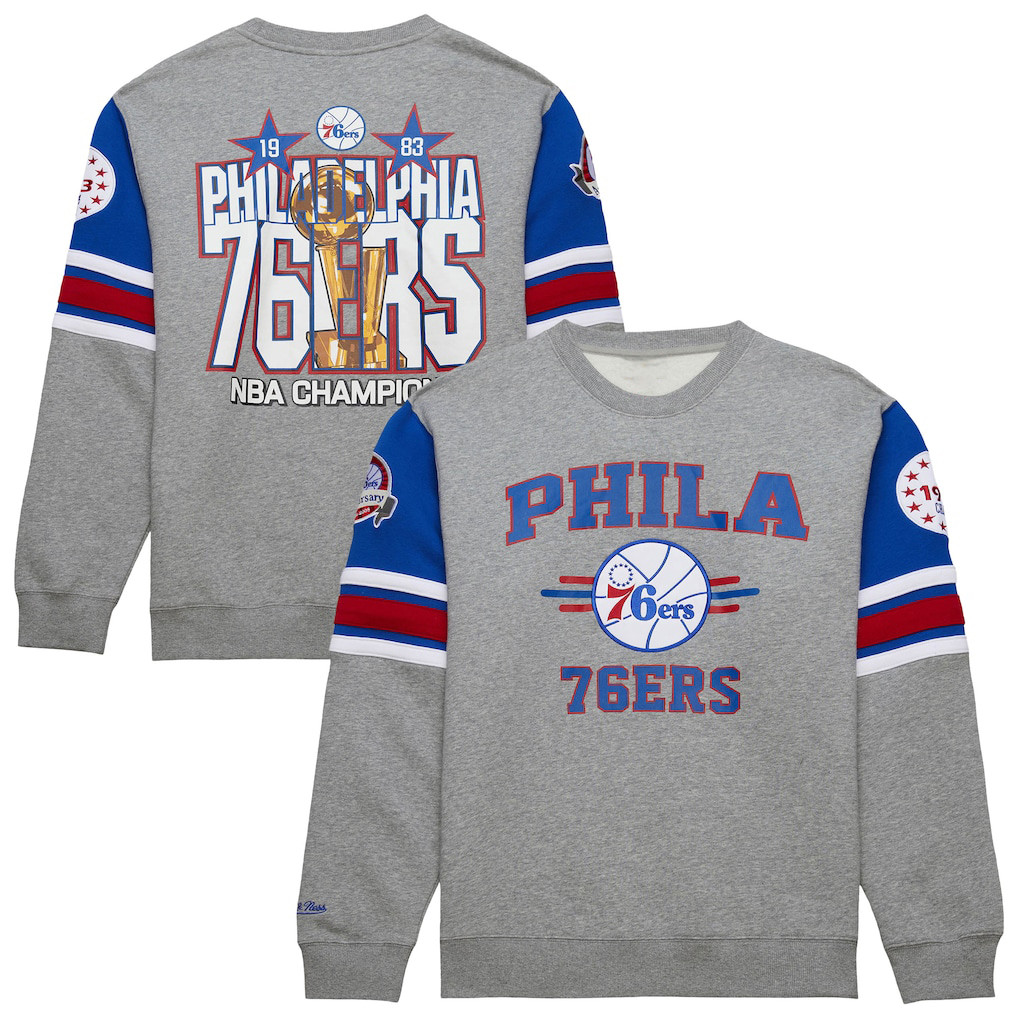 Mitchell And Ness Philadelphia 76ers Sweatshirt 2026 NBA Playoffs Apparel Philadelphia 76ers Gear