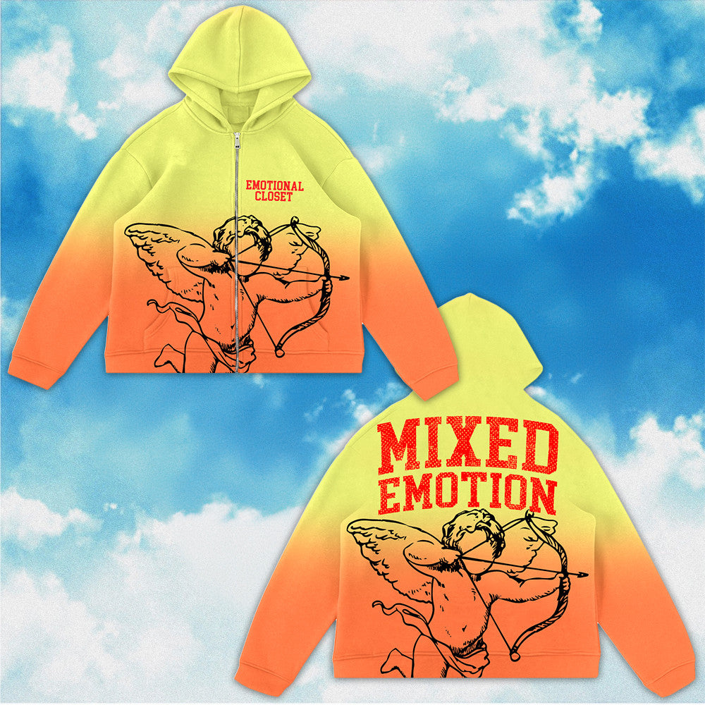 Mixed Emotions Zipper Hoodie Yellow Orange Mixed Emotions Merch Mixed Emotions Zipper Hoodie Yellow Orange Mixed Emotions Merch