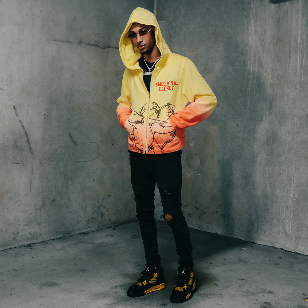 Mixed Emotions Zipper Hoodie Yellow Orange Mixed Emotions Merch Mixed Emotions Zipper Hoodie Yellow Orange Mixed Emotions Merch
