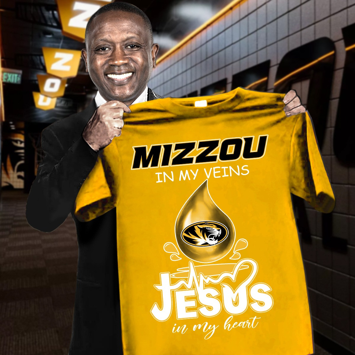Mizzou Missouri Tigers In My Veins Jesus In My Heart Shirt Faith Gifts For Basketball Fans