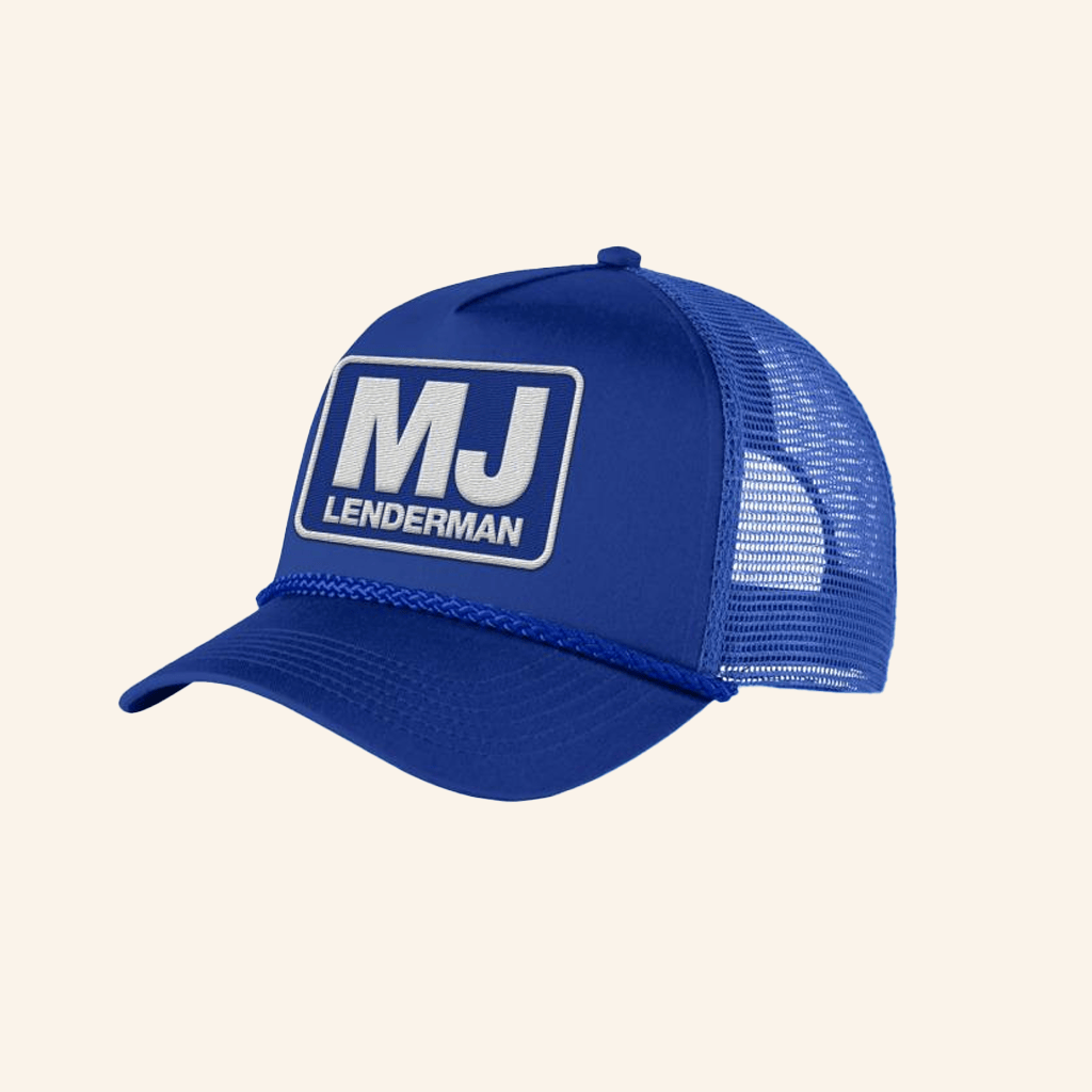MJ Lenderman Merch Embroidered Logo Blue Hat Gifts For Dad MJ Lenderman Merch Embroidered Logo Blue Hat Gifts For Dad