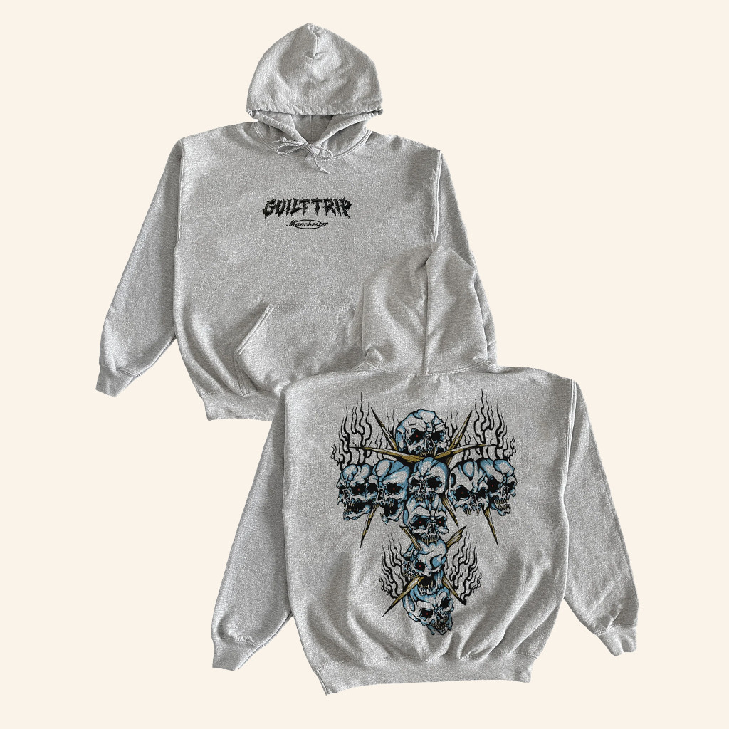 Mlvltd Merch Guilt Trip Burn Skull Cross Hoodie Malevolence Merch Presents For Music Lovers