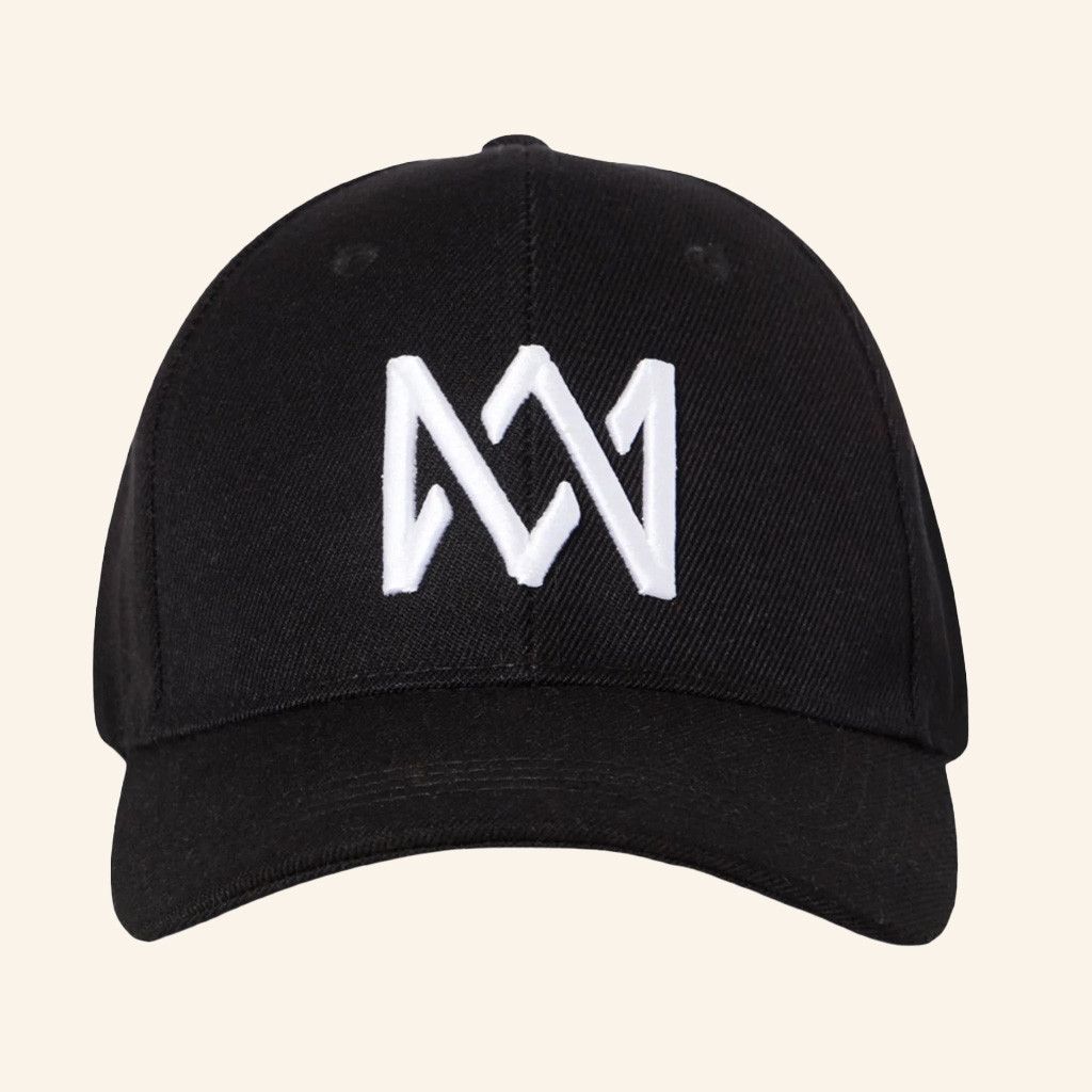 MM Merch Black With White Logo Embroidered Hat Gifts For Dad MM Merch Black With White Logo Embroidered Hat Gifts For Dad