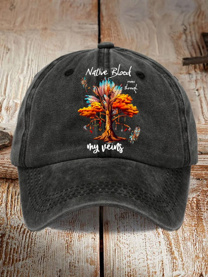 MMIW Awareness Hat Native Blood Runs Through My Veins MMIW Awareness Merch