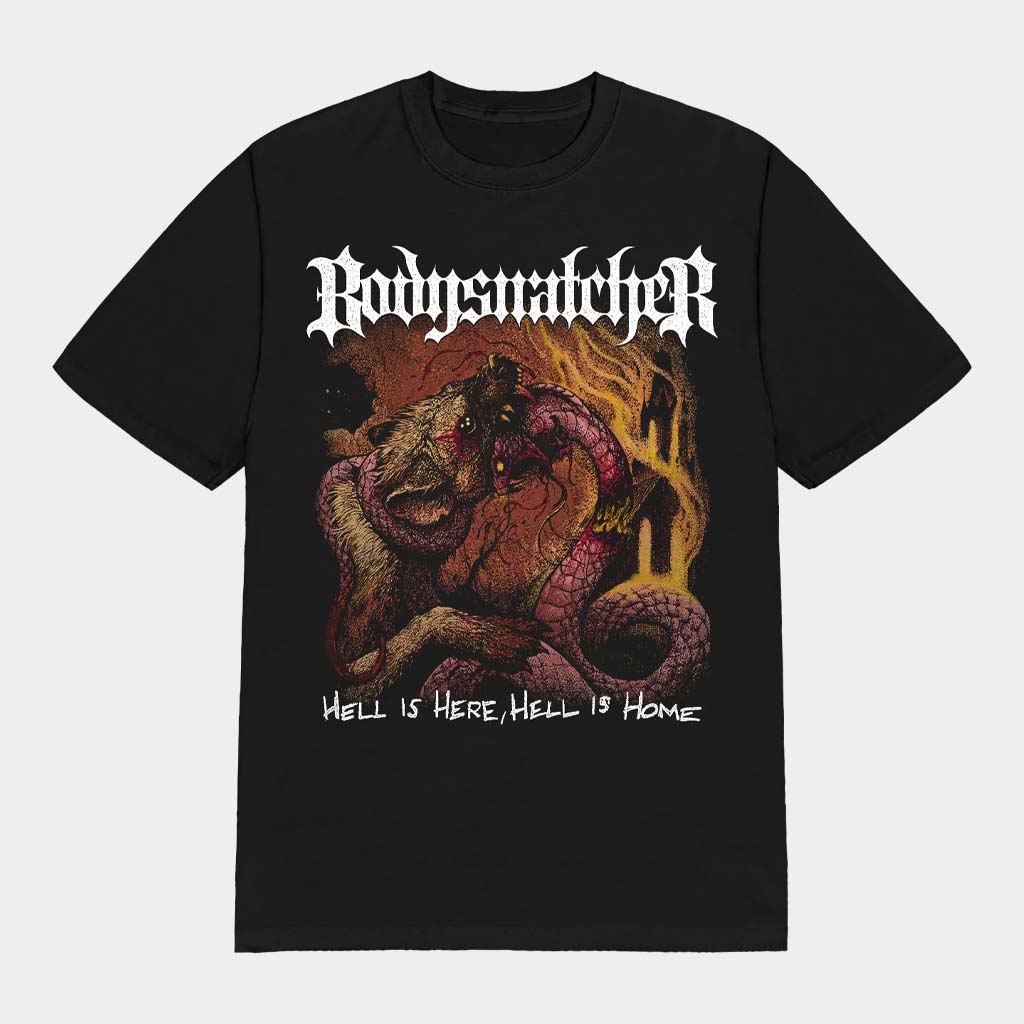 MNRK Heavy Merch Bodysnatcher Album Art T-Shirt Hell Is Here Hell Is Home Shirt Dad Gifts