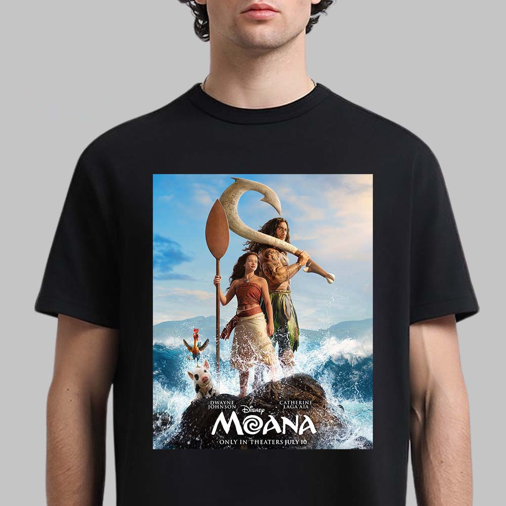 Moana Live Action Starring The Rock Dwayne Johnson And Catherine T-Shirt Moana Movie Fan Merch