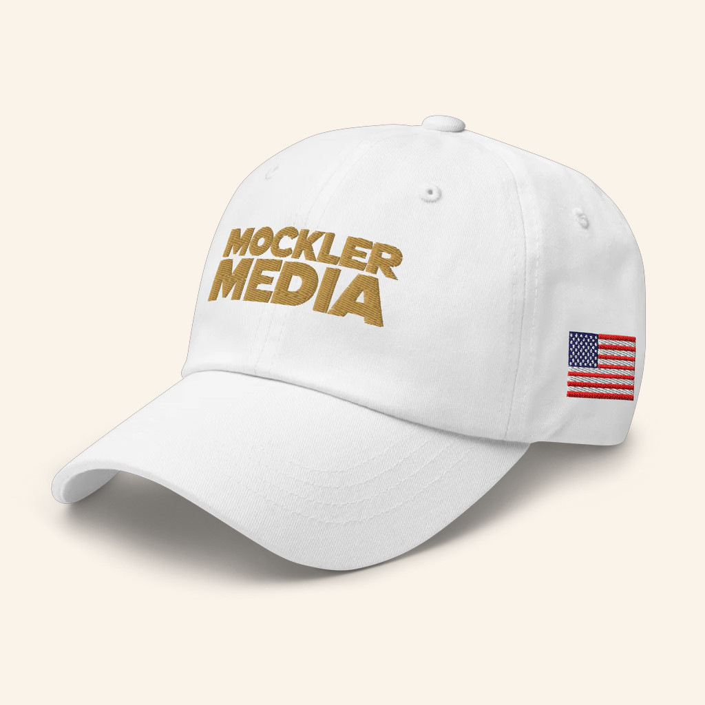 Mockler Media Merch Logo Embroidered Hat USA Flag Cap Christmas Gift Ideas For Men