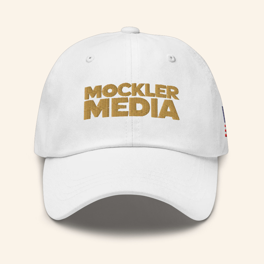 Mockler Media Merch Logo Embroidered Hat USA Flag Cap Christmas Gift Ideas For Men