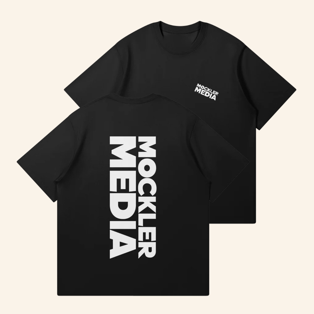 Mockler Media Merch Vertical Logo Black T-Shirt Best Gifts For Boyfriend