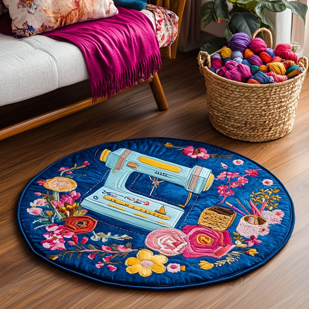 Modern Sewing Machine Quilted Round Mat Entryway Rug Ideas Best Gifts For Bird Watchers