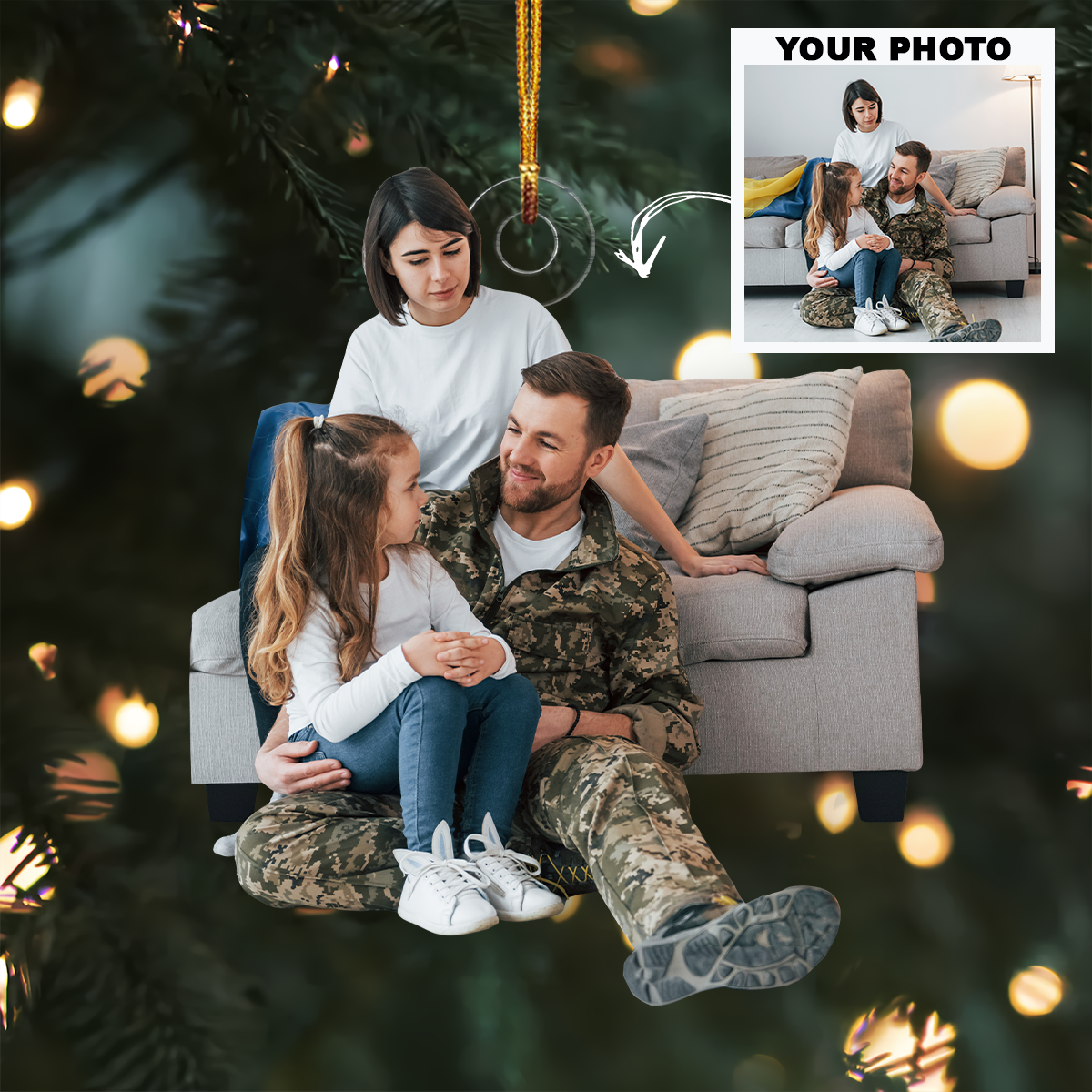 Moments Of Love And Unity Personalized Photo Mica Ornament Christmas Gift For Family