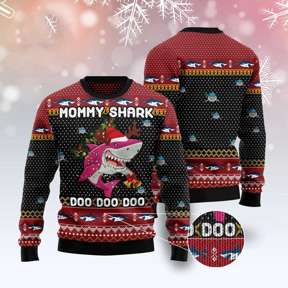 Mommy Shark Christmas Ugly Christmas Sweater Funny Ugly Christmas Sweater Best Christmas Gifts
