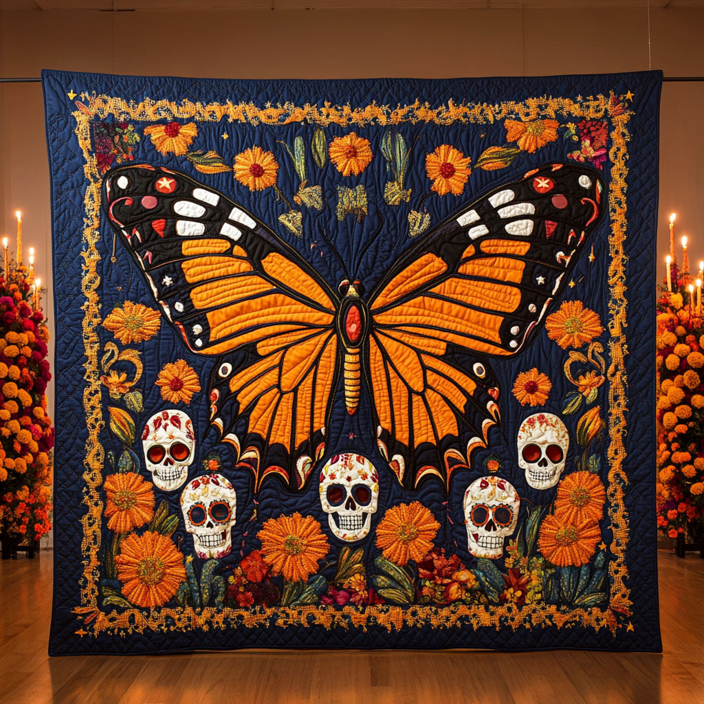 Monarch Calavera Quilt Blanket Sofa Throws Christmas Presents For Grandma
