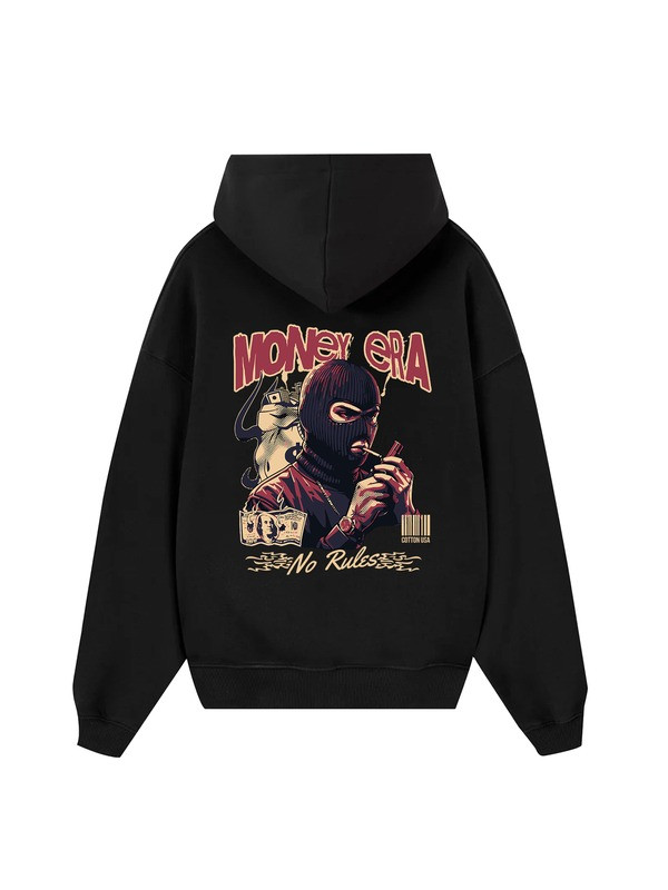 Money Era Hoodie No Rules Rebel Mask Bold Gangster Clothing Presents For Him