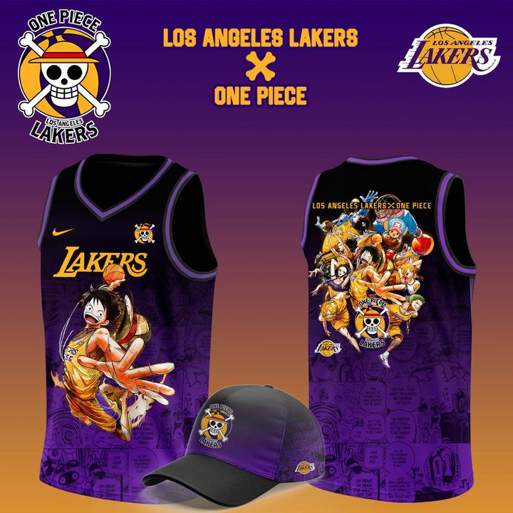 Monkey D Luffy One Piece Los Angeles Lakers Basketball Jersey Presents For Basketball Fans