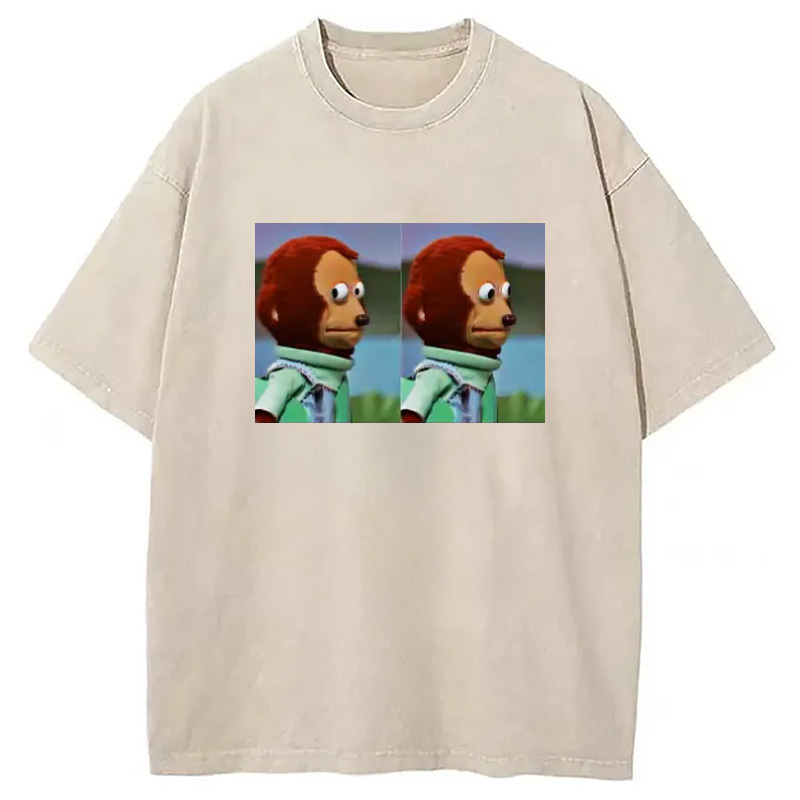 Monkey Puppet Washed T-Shirt Unisex Streetwear Graphic Style Gifts For Friends Monkey Puppet Washed T-Shirt Unisex Streetwear Graphic Style Gifts For Friends