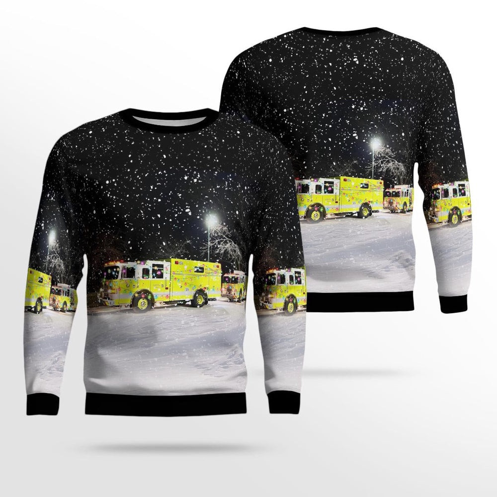 Monroe Michigan Monroe Township Fire-Rescue Department AOP Ugly Sweater Christmas Unisex Sweaters Gift For Christmas