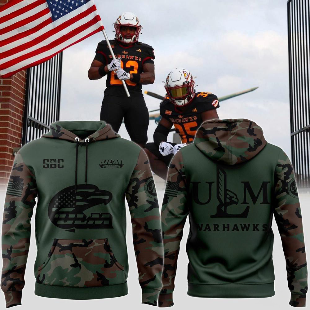 Monroe Warhawks 2025 Camo Veterans Hoodie Unique Gifts For Football Fans