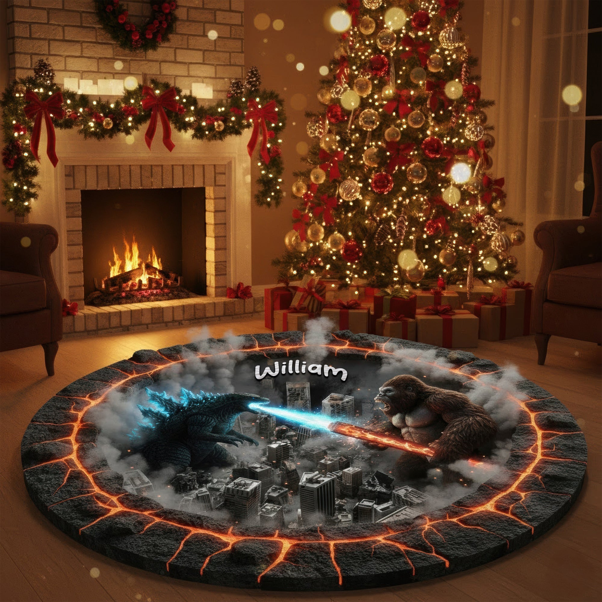 Monster Battle Doormat - Personalized Gifts For Movie Fans - Awkward Christmas Gifts For Him