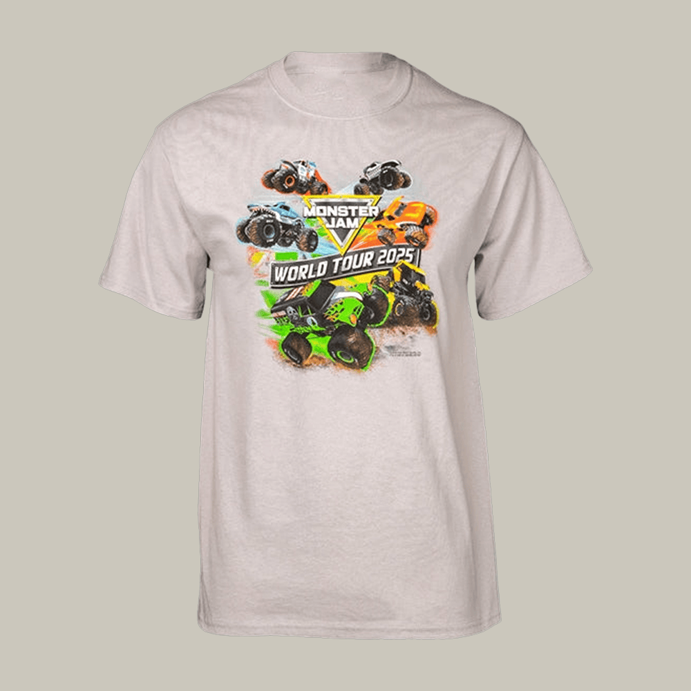 Monster Jam World Tour 2025 T-Shirt Trendy Fashion Monster Jam Clothes Gifts For Fans