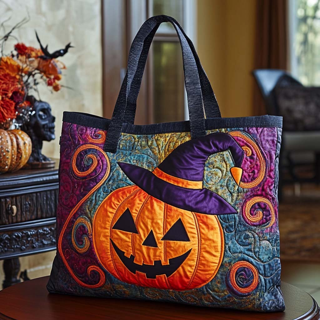 Monster Mood Quilted Tote Bag Halloween Gifts For Adults