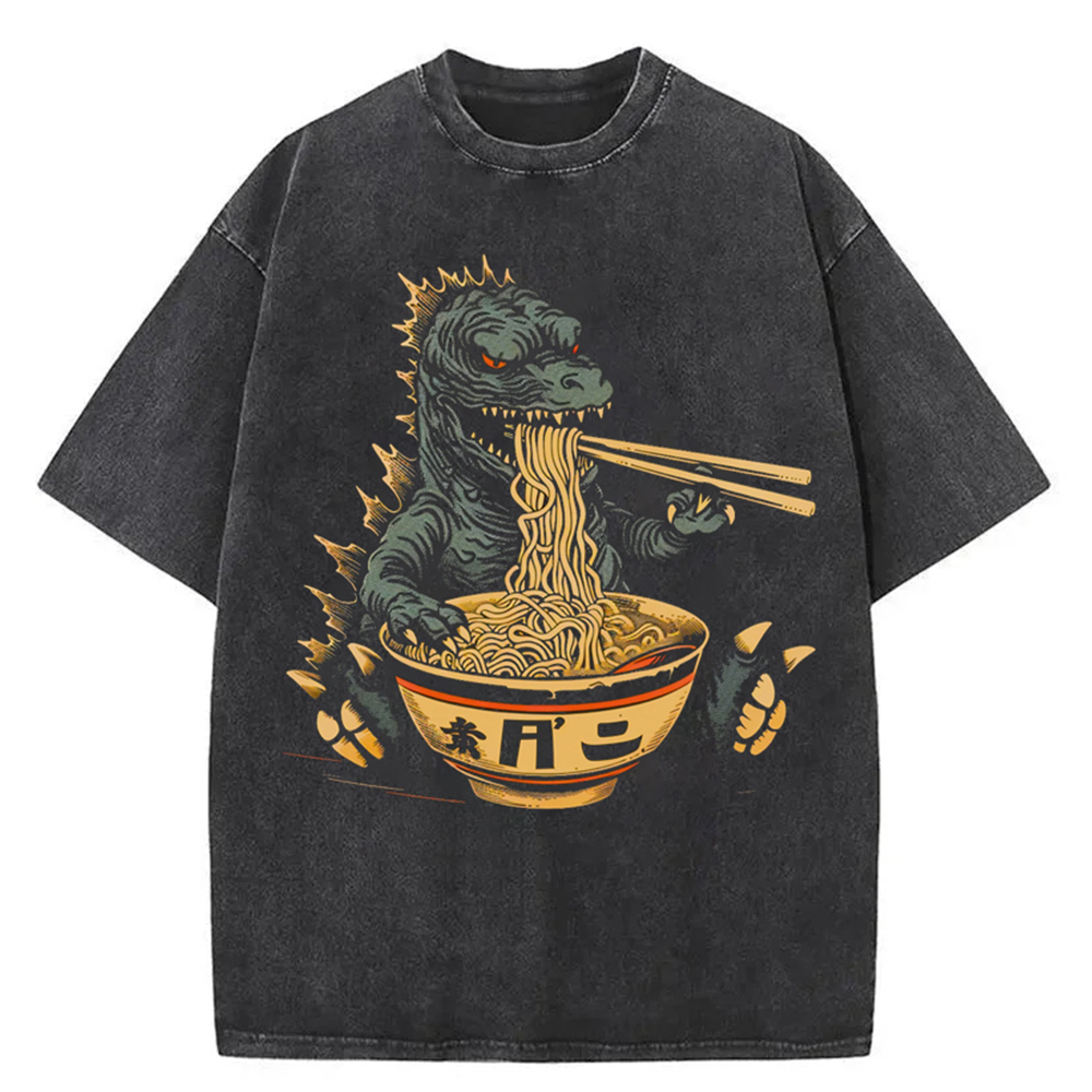 Monster Ramen Washed T-Shirt Trendy Everyday Casual Outfit Gifts For Her
