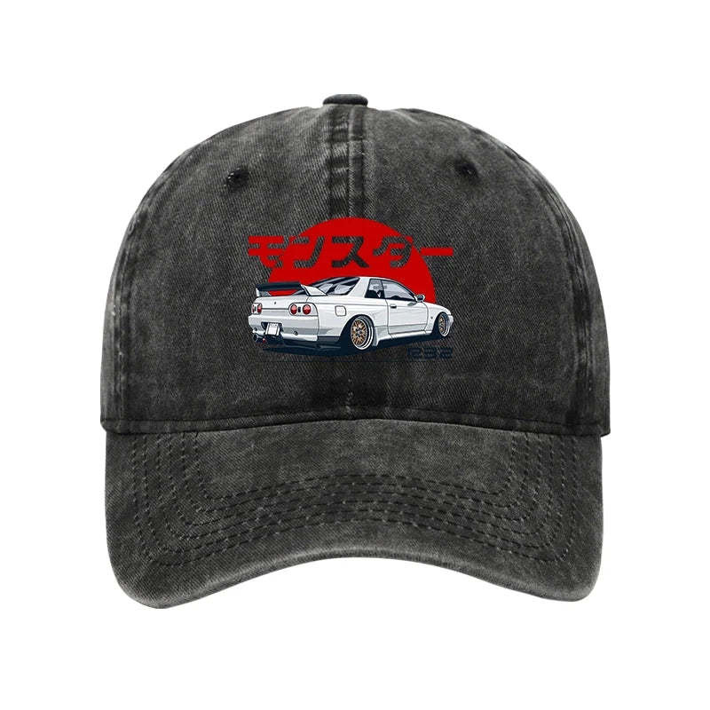 Monster Skyline R32 Gtr Washed Hat Japanese Art Best Cap Unique Gifts For Car Lovers