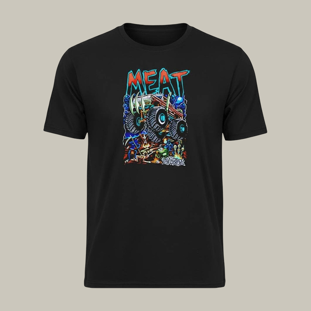 Monster Truck Skeleton Devil Horror Meatcanyon T-Shirt Horror Comedy Shirt Gifts For Husband