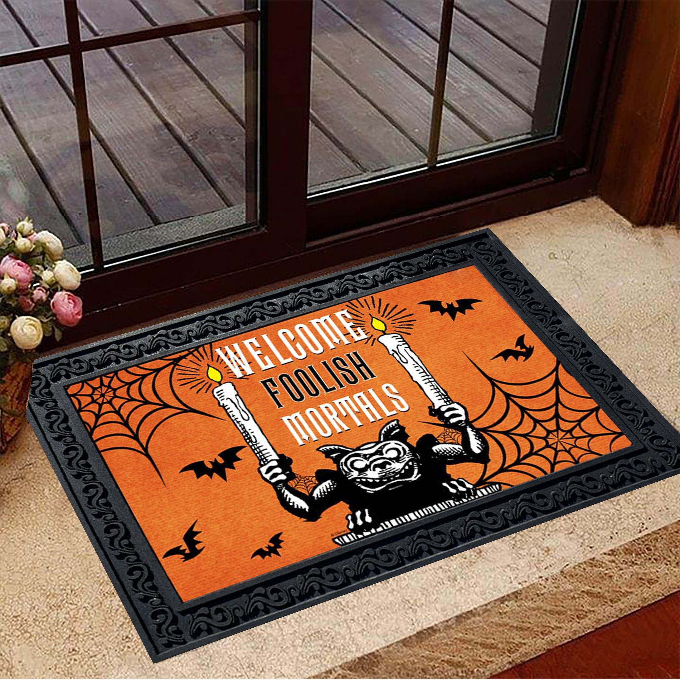 Monster Welcome Foolish Mortals Doormat Halloween Doormat Living Room Halloween Decor