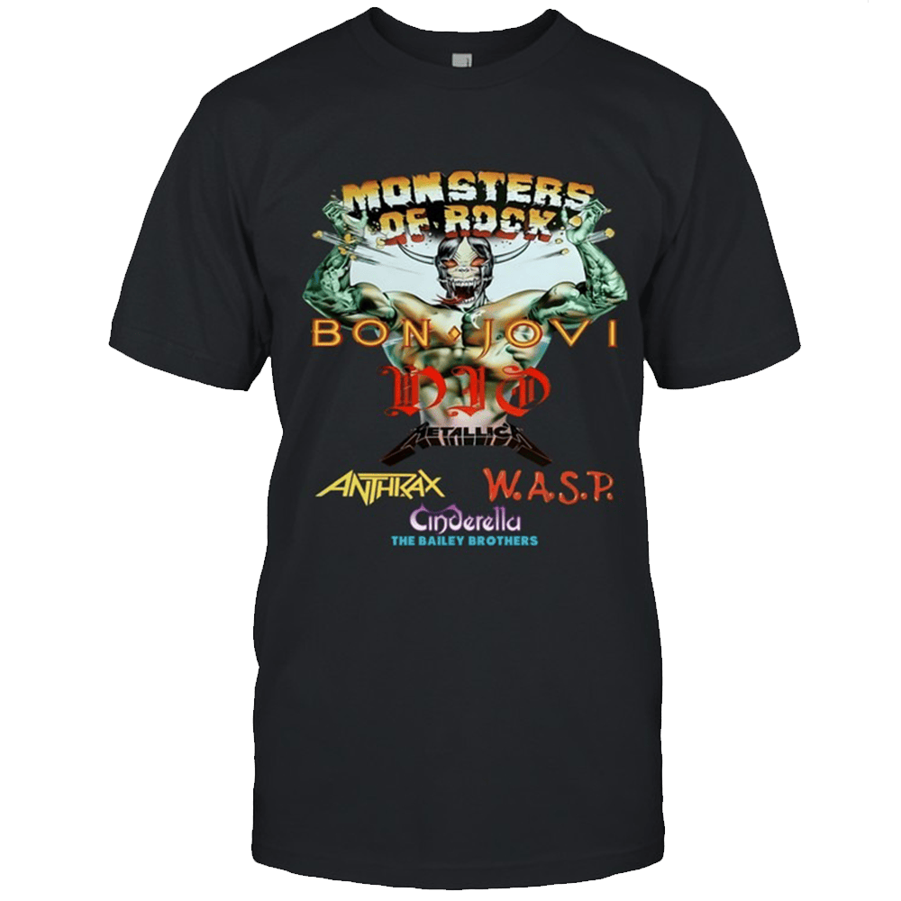 Monsters Of Rock Merch Monsters Of Rock 1987 Bon Jovi Dio T-Shirt Father's Day Gifts Monsters Of Rock Merch Monsters Of Rock 1987 Bon Jovi Dio T-Shirt Father's Day Gifts