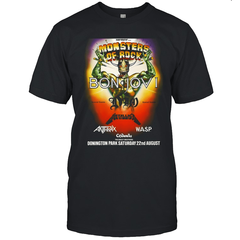 Monsters Of Rock Merch Monsters Of Rock Castle Donington 1987 BK T-Shirt Cool Gifts For Dad