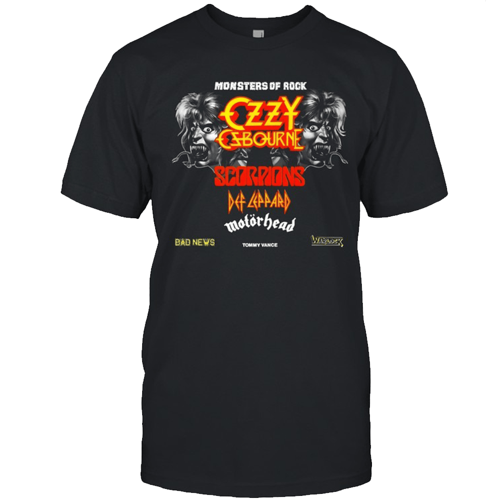 Monsters Of Rock Merch Ozzy Osbourne 1986 Monsters Of Rock BK T-Shirt Cool Gifts For Dad