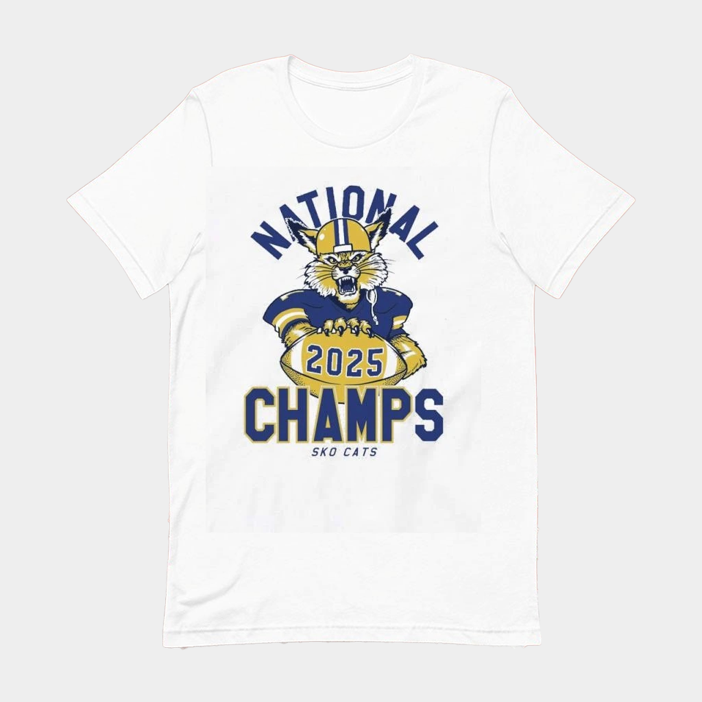 Montana State Football SKO Cats National Champions 2025 Mascot T-Shirt Fan Apparel