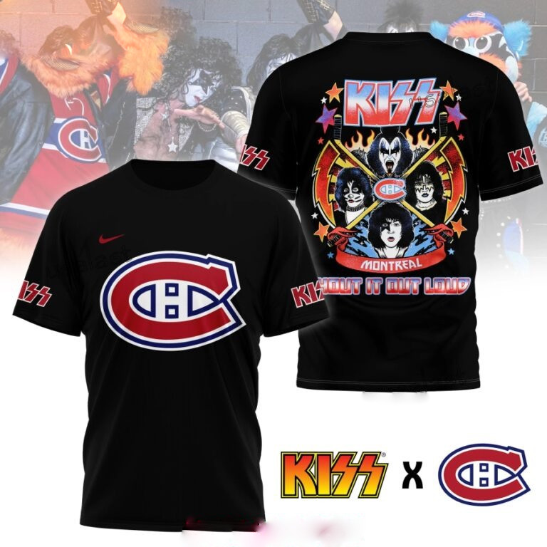 Montreal Canadiens x Kiss Band 3D T-Shirt Music Gift Ideas For Guys