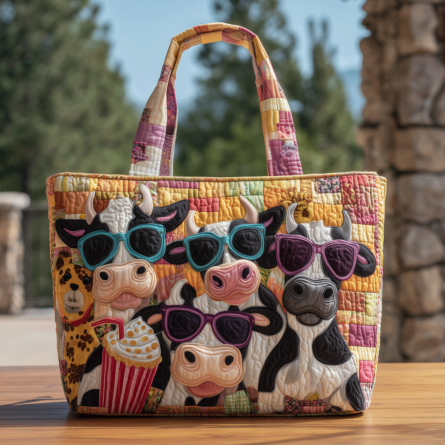 Moo Crew Quilted Tote Bag Presents For Cow Lovers