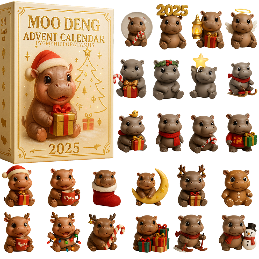 Moo Deng Advent Calendar 2025 Countdown To Christmas Gifts For Hippo Lovers