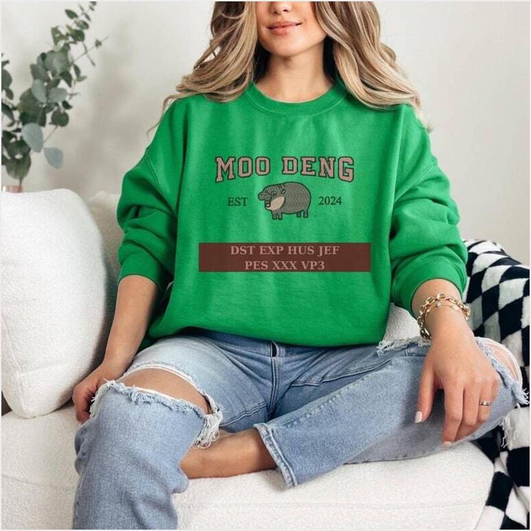 Moo Deng Hippo Sweatshirt Moo Deng Sweatshirt Gifts For Brother Merch Clothing Moo Deng Hippo Sweatshirt Moo Deng Sweatshirt Gifts For Brother Merch Clothing