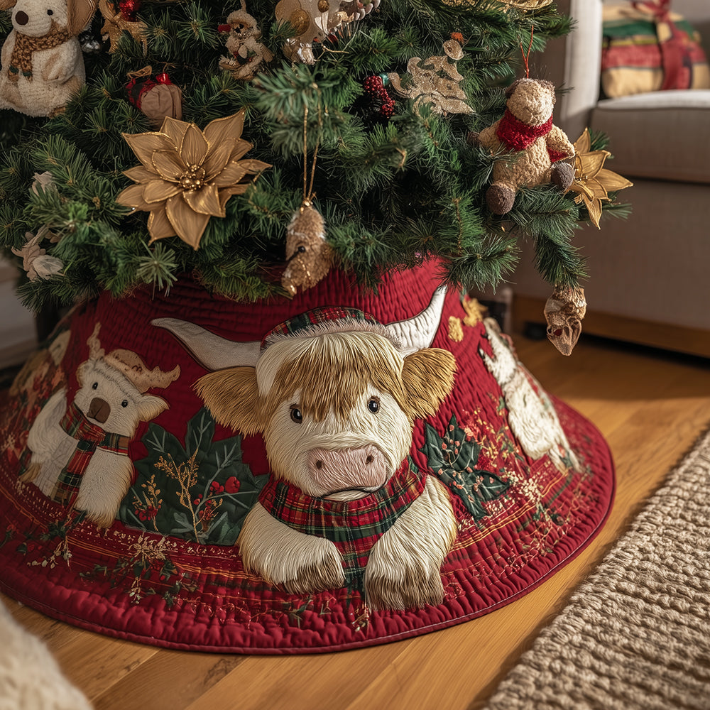 Moo Love Christmas Christmas Quilted Tree Skirt Holiday Decor Cow Gifts For Christmas