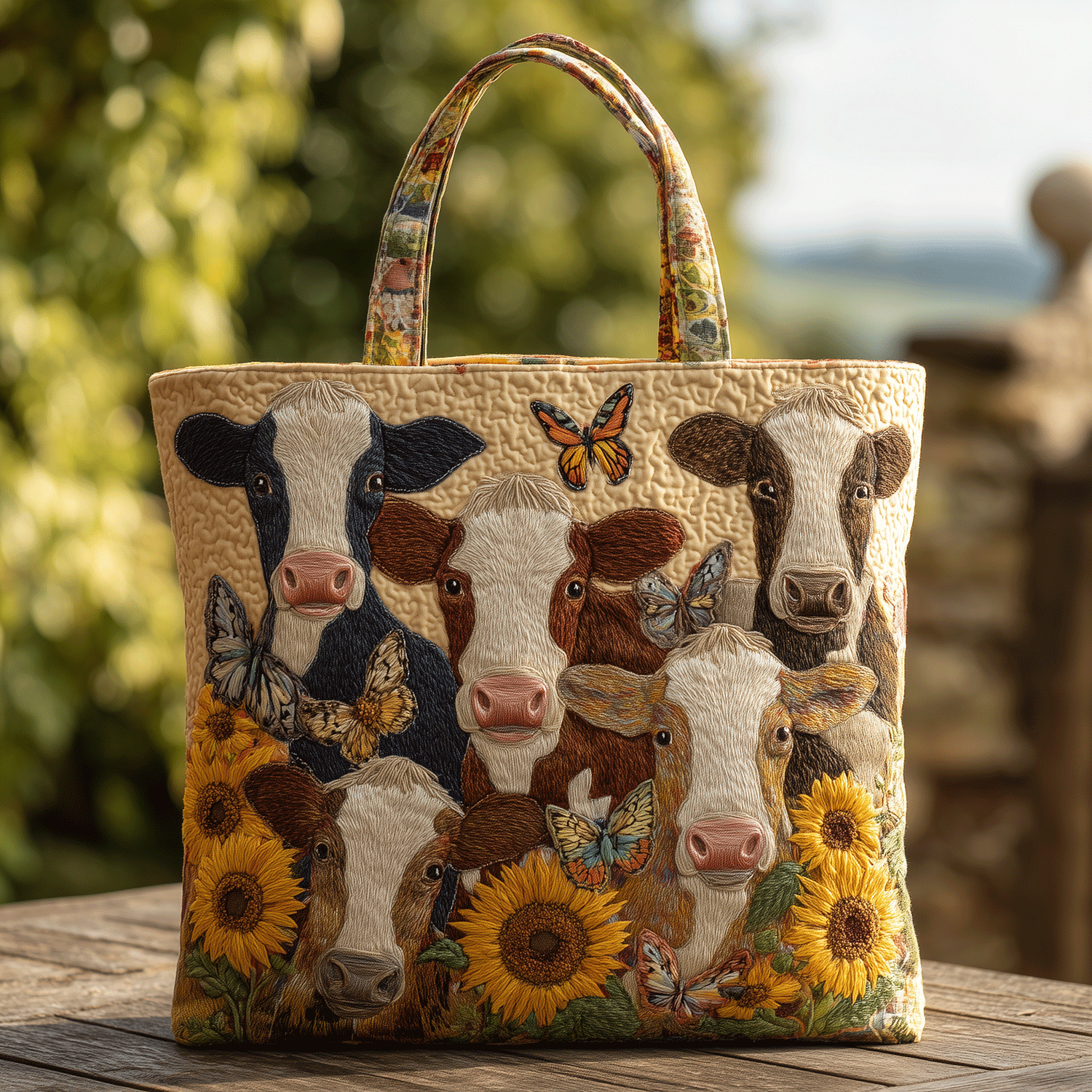 Moo Vibes Quilted Tote Bag Gift Ideas For Cow Lovers