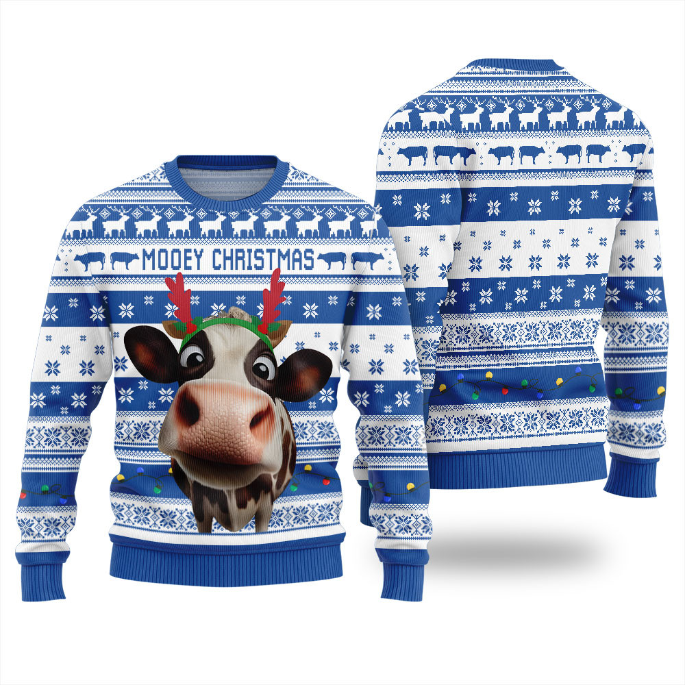 Mooey Christmas Cow Ugly Sweater Special Merch Gift Idea for Festive Celebrations