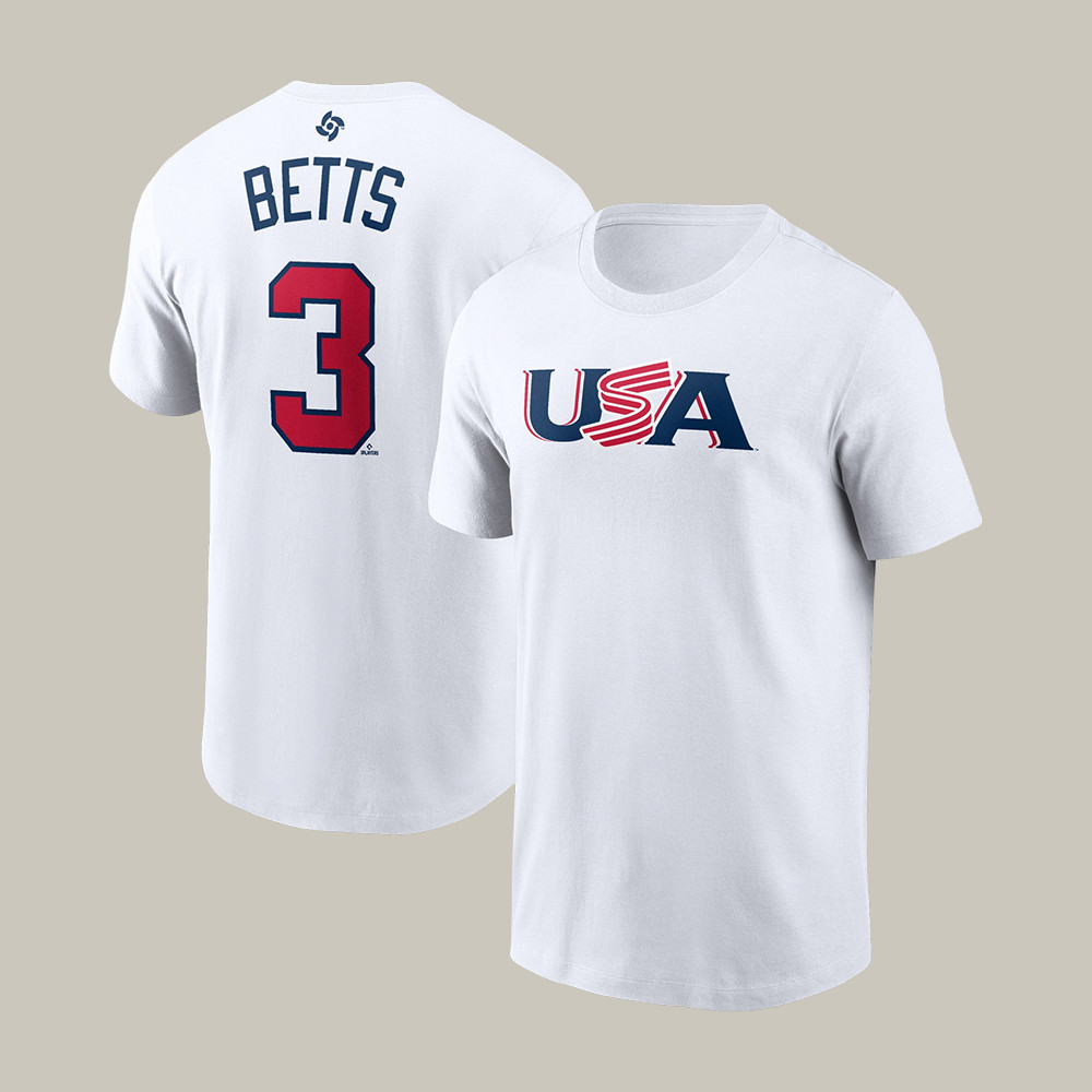 Mookie Betts USA World Baseball Classic 3 T-Shirt Mookie Betts Fan Shirt Game Day Gear