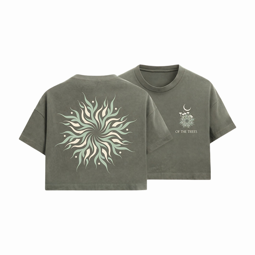Moon Mushroom Sun Crop Top Of The Trees Merch Gift Ideas For Music Fans