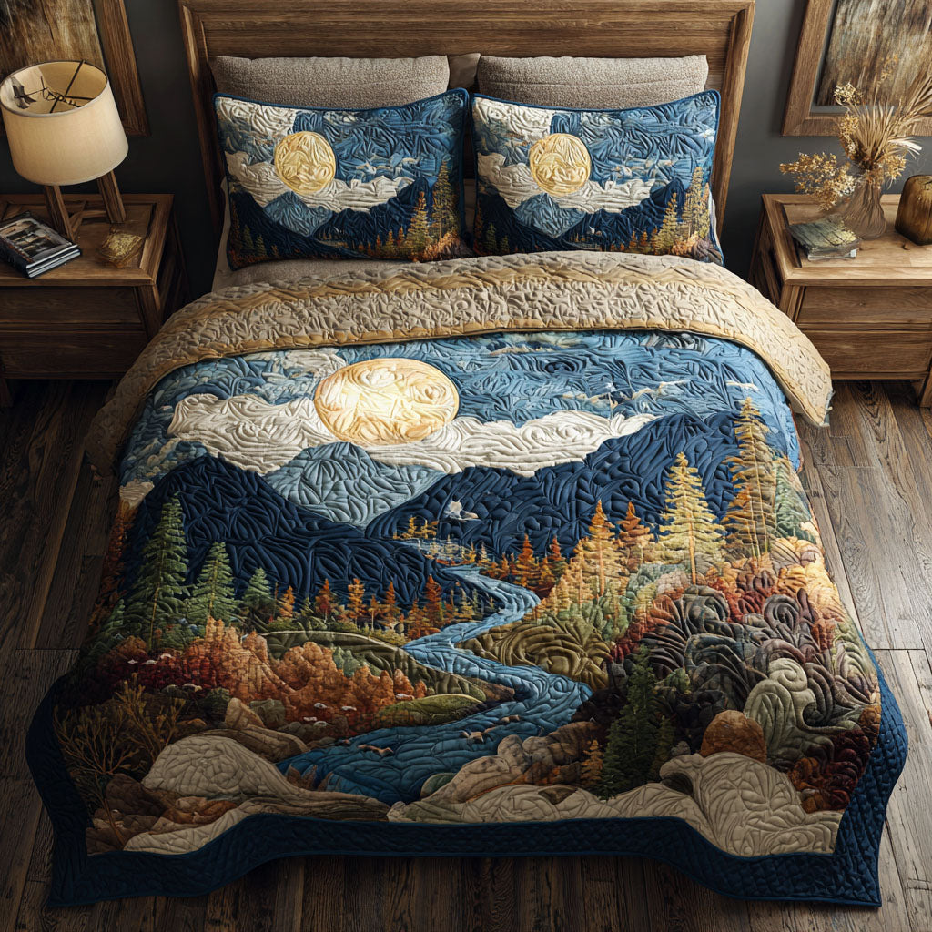 Moon Valley Quilted Bedding Set Forest Themed Bedroom Ideas Secret Santa Gifts