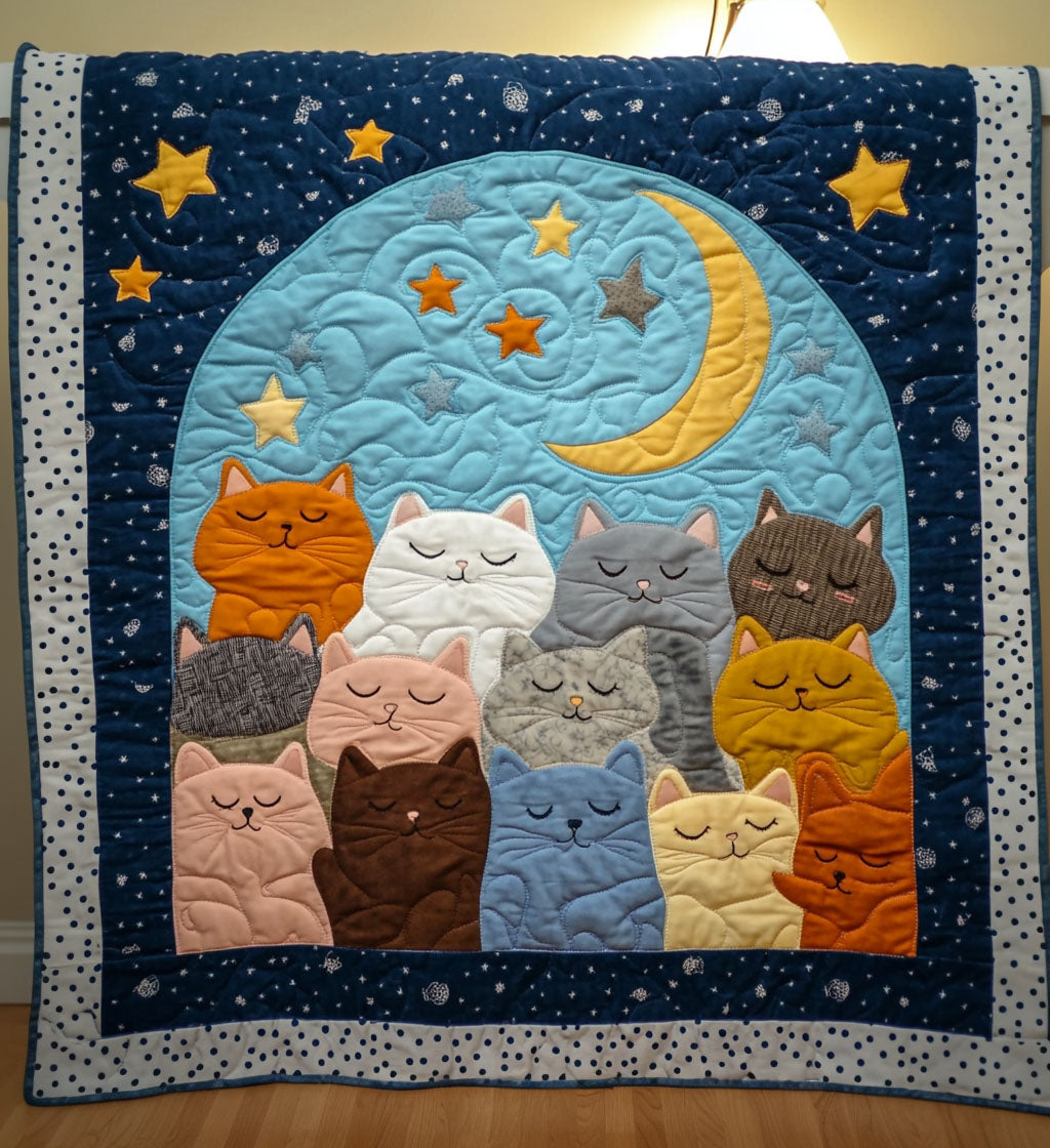 Moonbeam Cat Nap Quilted Blanket Cute Blankets For Her