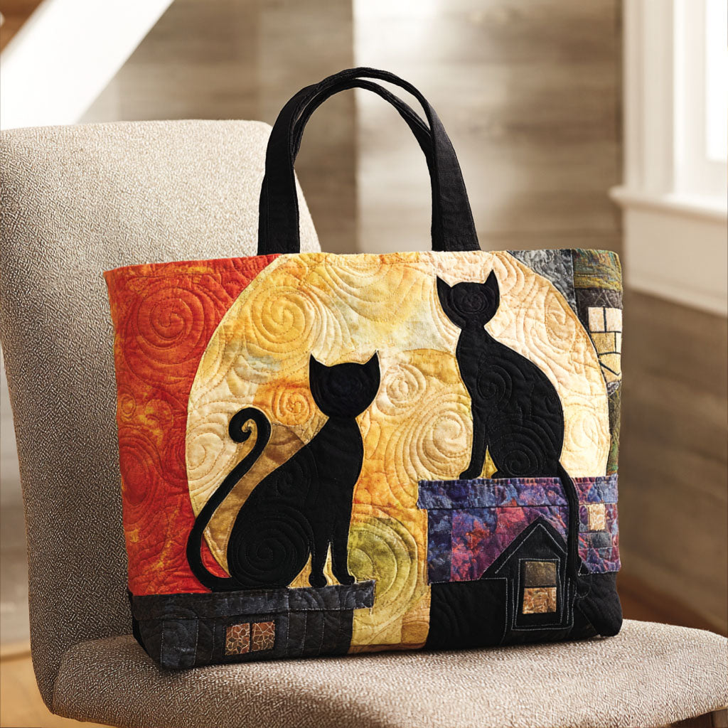 Moonbeam Cat Quilted Tote Bag Book Lovers Gifts Mother's Day