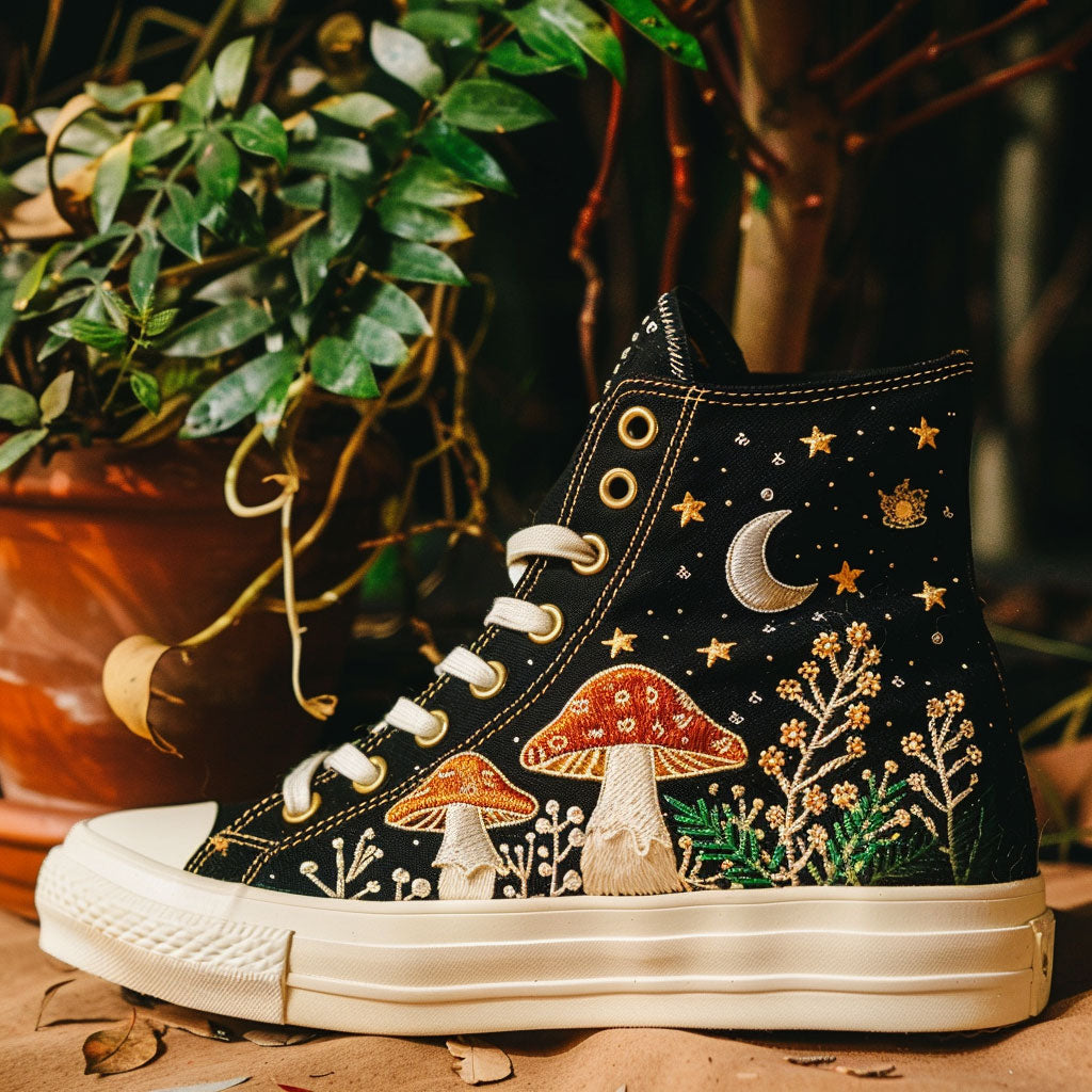 Mooncap Walkers Canvas High Tops Durable Merch Build