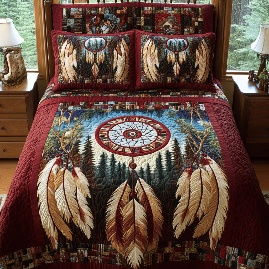 Mooncatcher Quilted Bedding Set Holiday Duvet Covers Native American Christmas Gifts