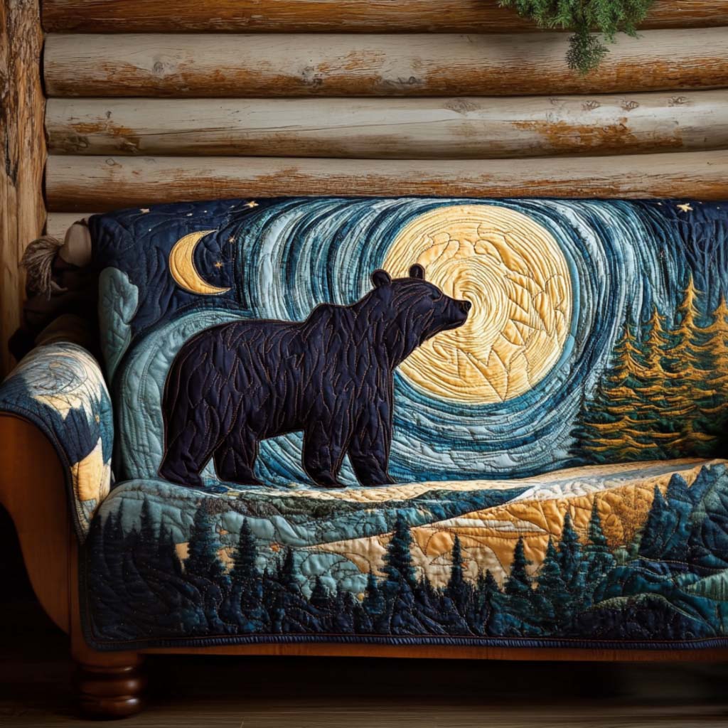 Moonlight Bear Quilted Sofa Cover Sofa Chaise Cover Presents For Deer Hunters
